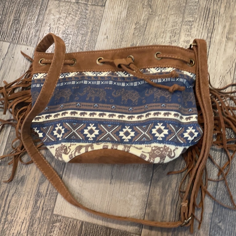 Elephant Bucket hobo crossbody purse Boho - Picture 2 of 12